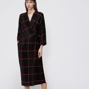 Zero + Maria Cornejo Wrap Oki Dress Luxe Plaid 2